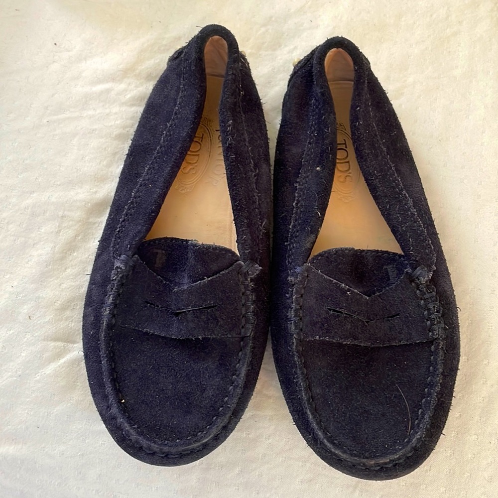 Suede Tod’s, navy blue